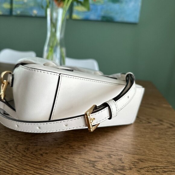 NEW! NWT Michael Kors Katya Small Flap Satchel Crossbody Purse Bag Ivory - Picture 4 of 11